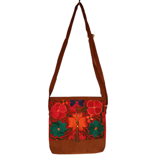 Colorful Mexican Embroidered Floral Purse Shoulder Crossbody