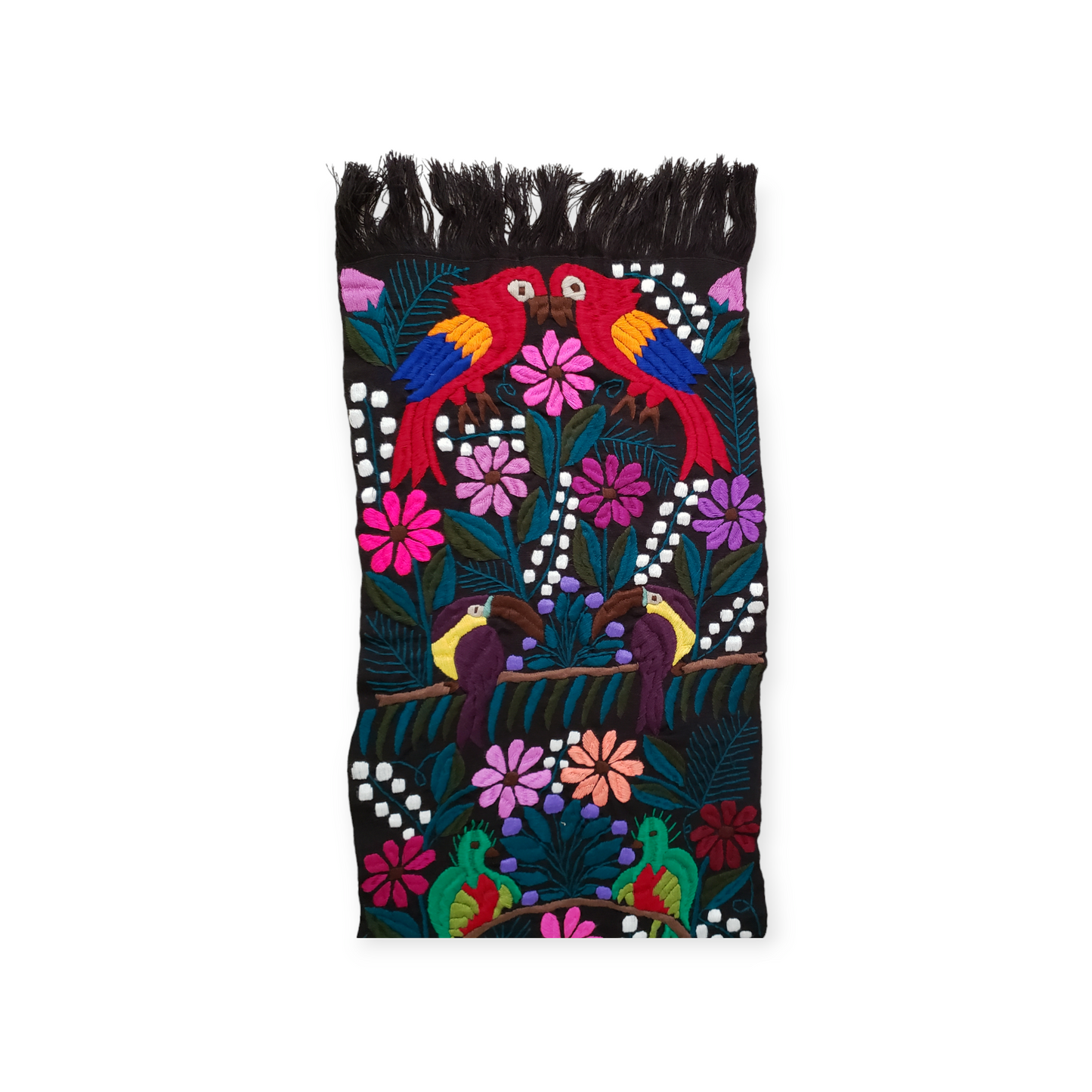 Mexican Floral Embroidered Table Runner Wall Tapestry