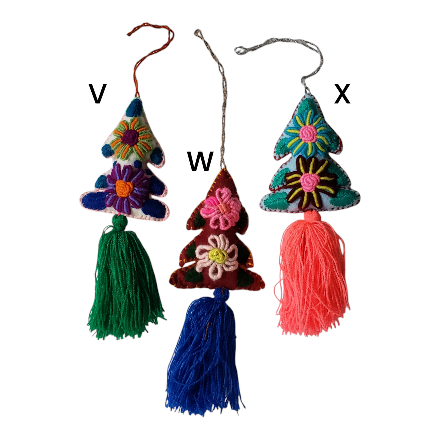 Christmas Tree Felt Ornament from Chiapas Mexico