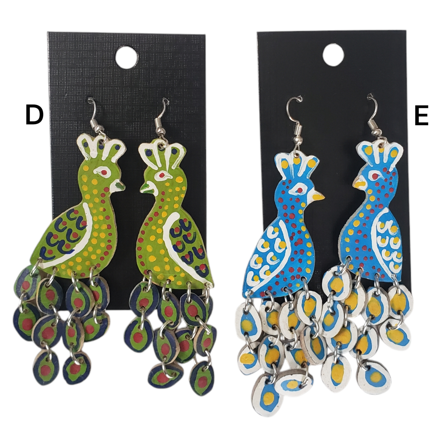 Peacock Earrings from Oaxaca