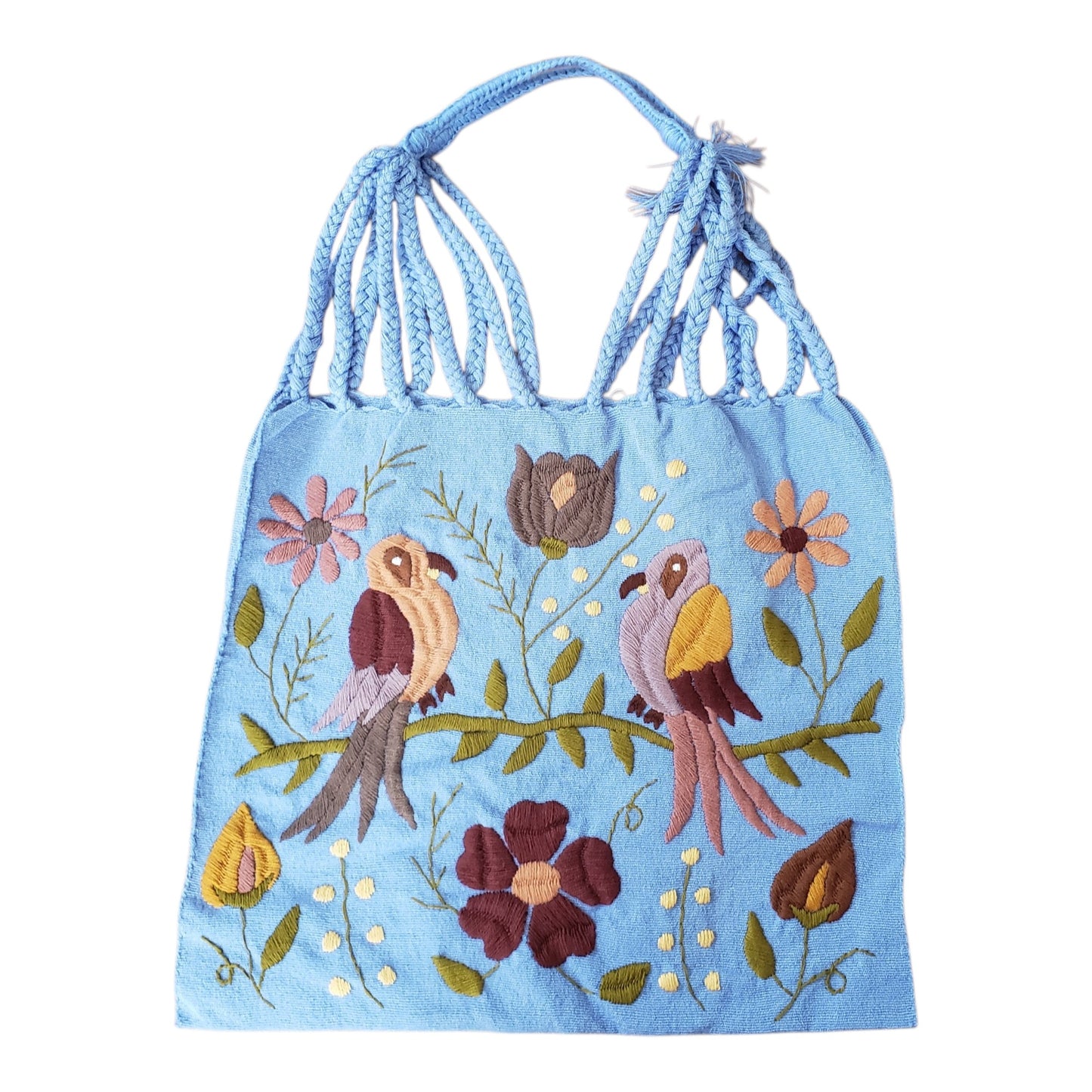 Embroidered Mexican Woven Tote Bag