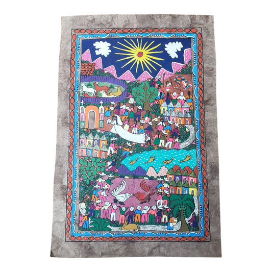Papel Amate Wall Hanging from Oaxaca - Large