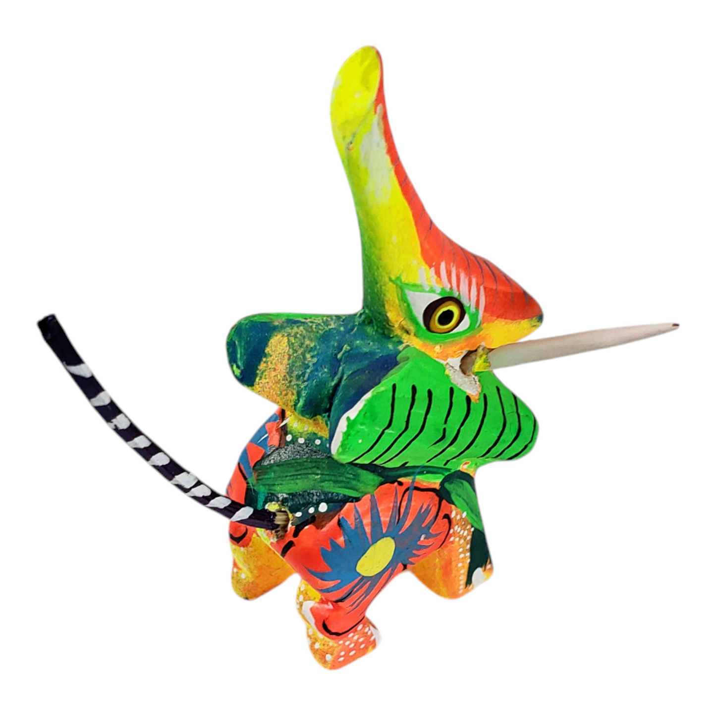 Mini Elephant Oaxacan Alebrije Wood Carving Mexican