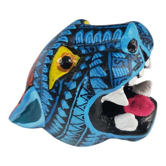 Mini Jaguar Head Alebrije from Oaxaca, Mexico