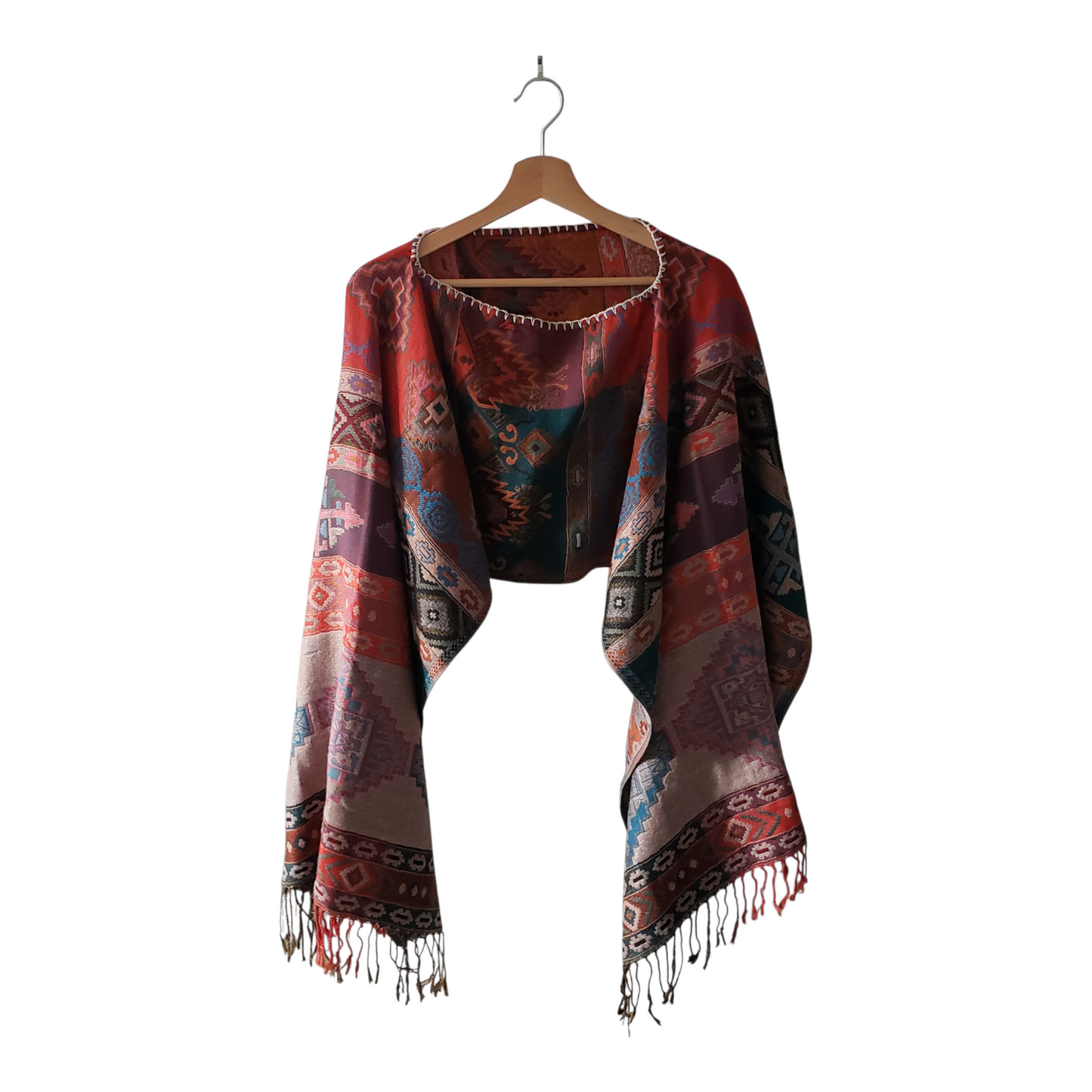 Mexican Poncho Scarf Cape Mexican Shawl Oaxaca Handwoven