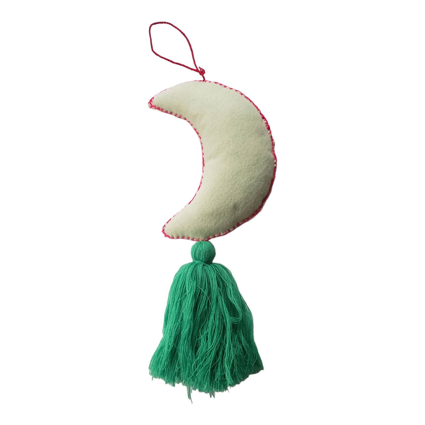 Stuffed Embroidered Moon Wall Hanging