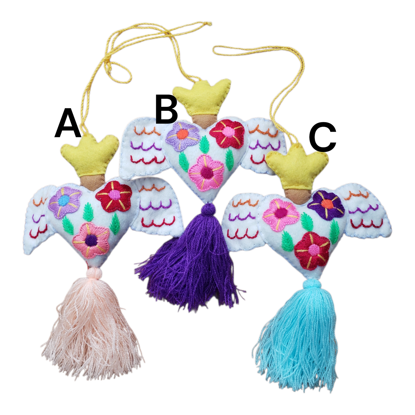 Milagros Felt Heart with Tassel