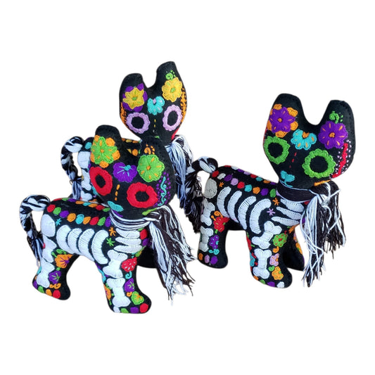 Dia de Muertos Felt Skeleton Sugar Skull Cat