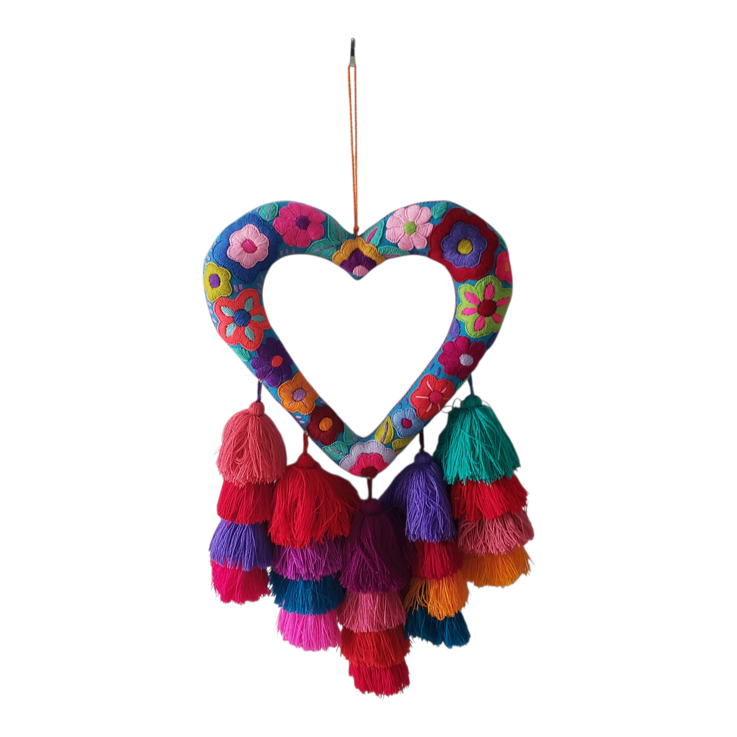 Heart Wall Decor with Tassel from Mexico