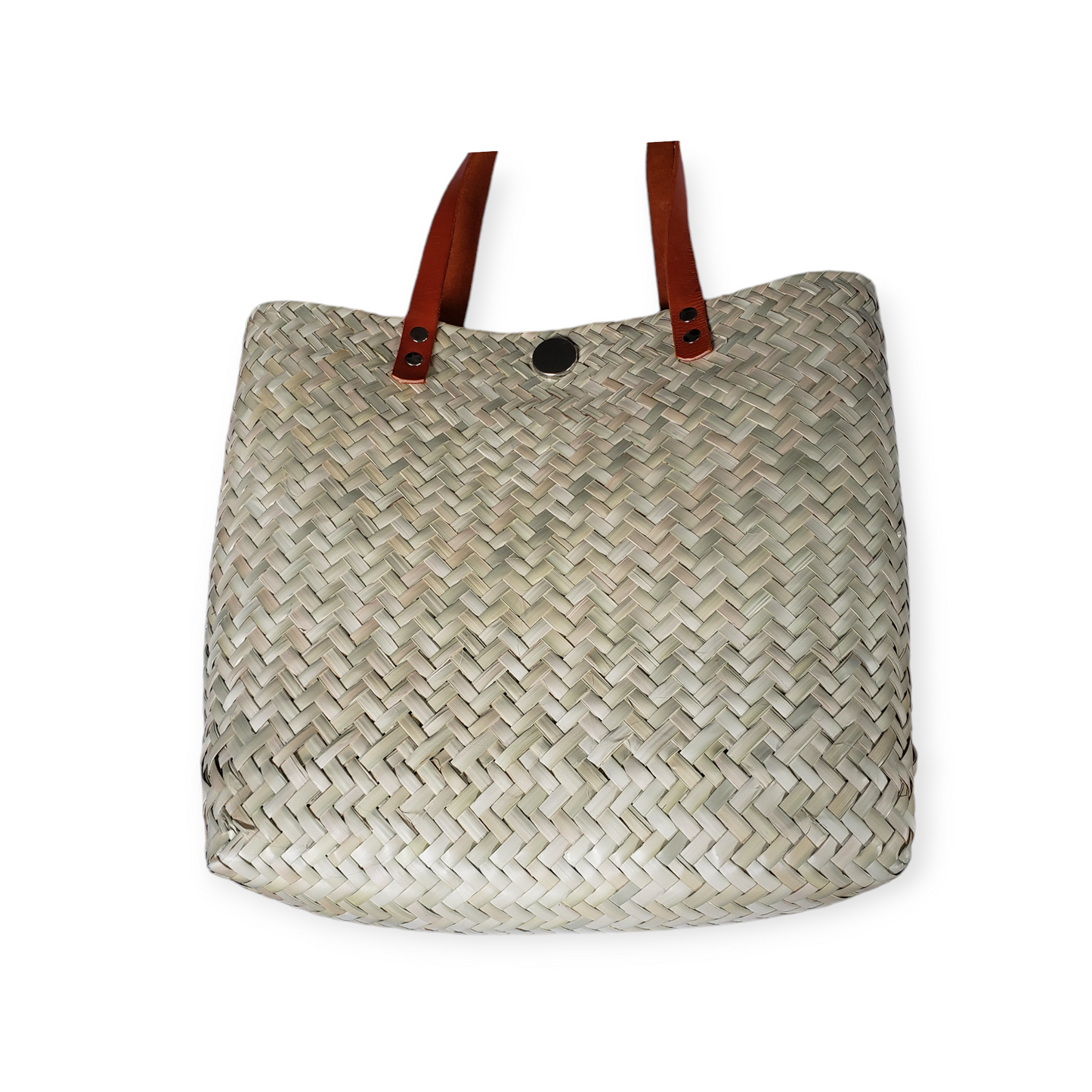 Palm Tote Bag with Leather Strap from Mexico