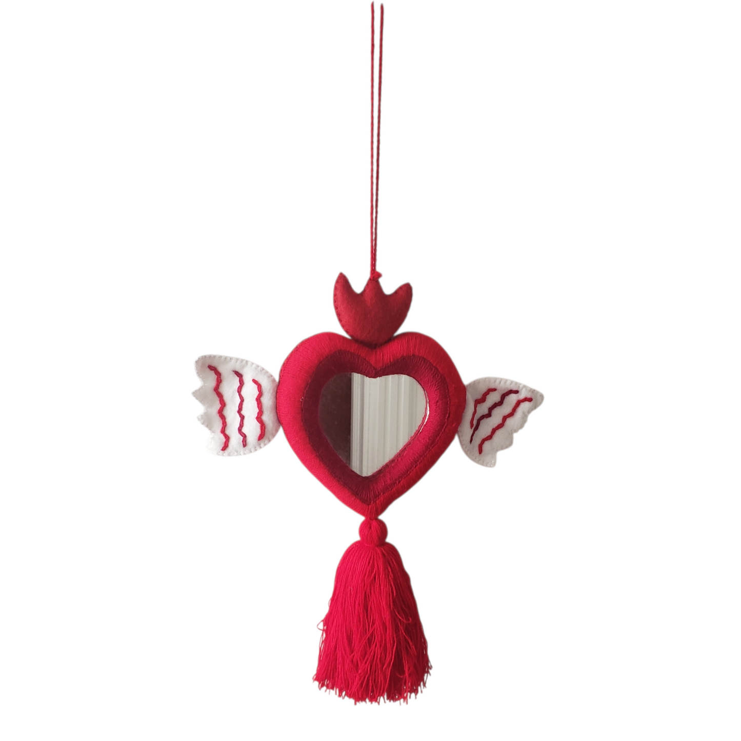 Milagros Heart Felt Mirror from Mexico