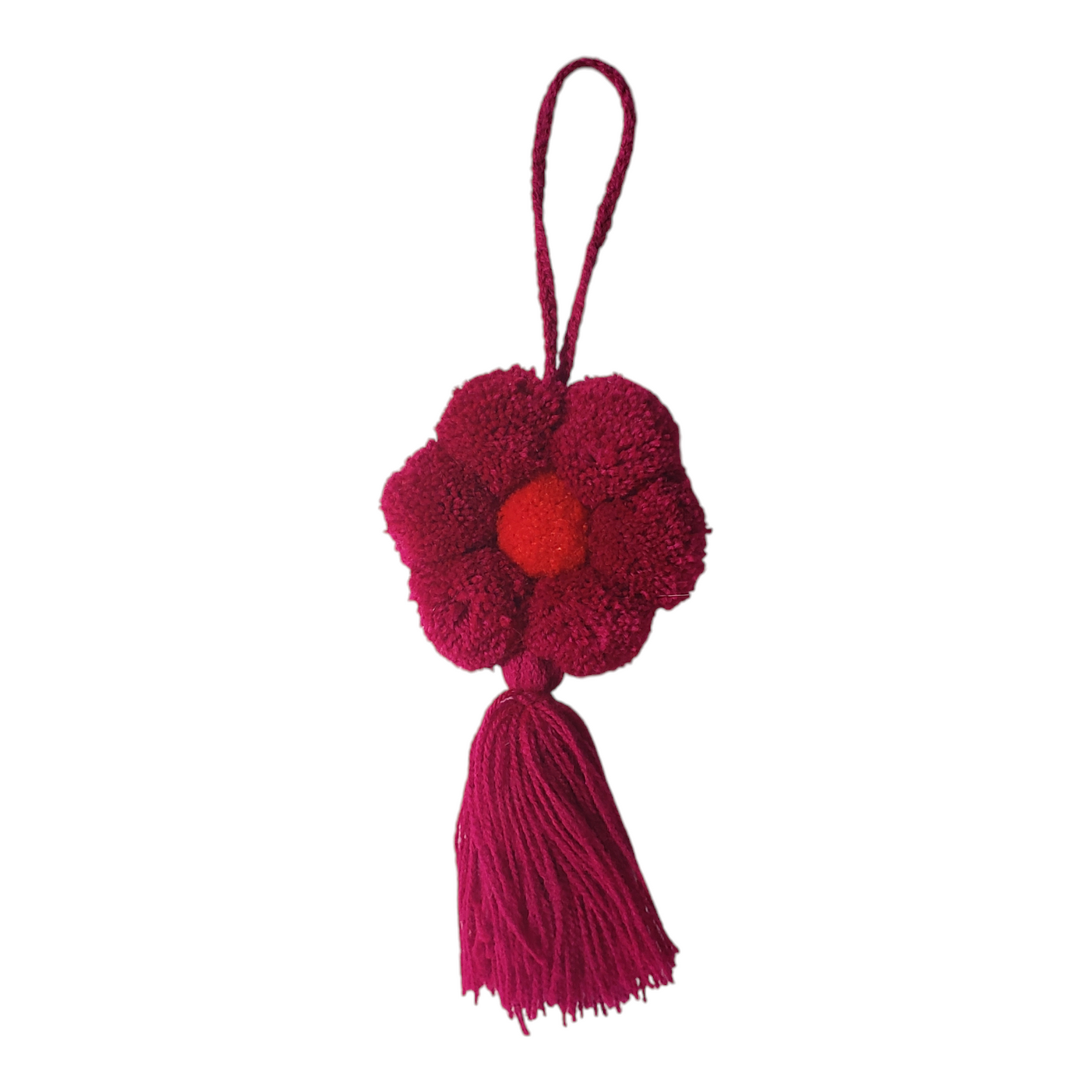 Floral Mexican Pom Pom Tassel Bag Charm