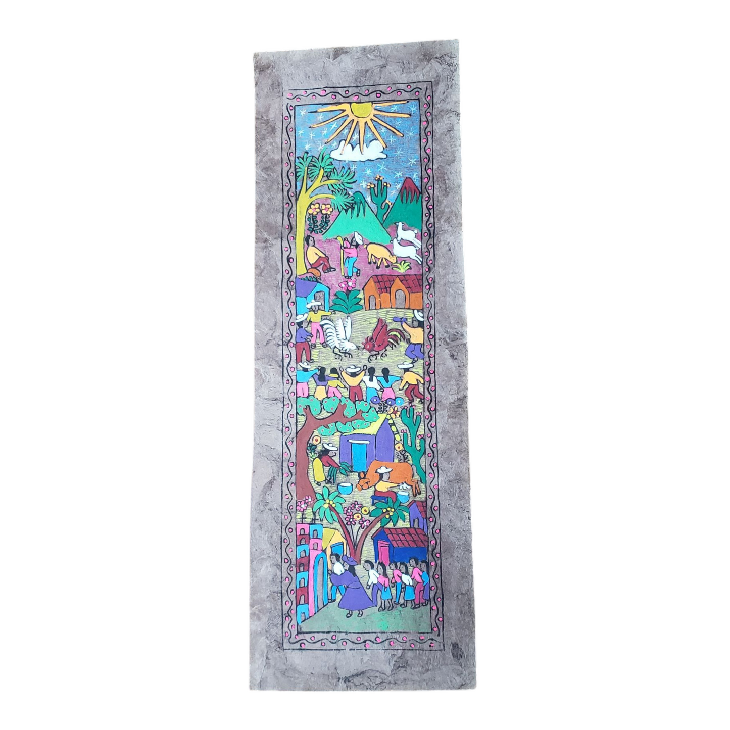 Papel Amate Wall Hanging Oaxaca - Long