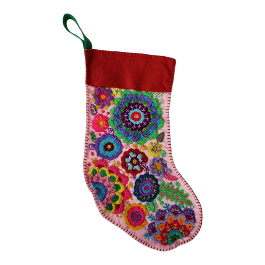 Handmade Embroidered Christmas Stocking