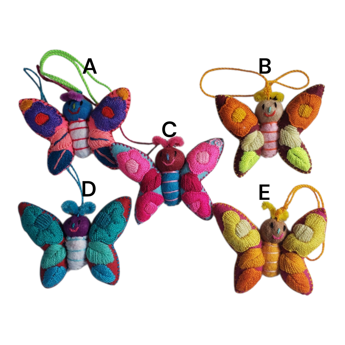 Mini Butterfly Animalito Ornaments from Chiapas, Mexico