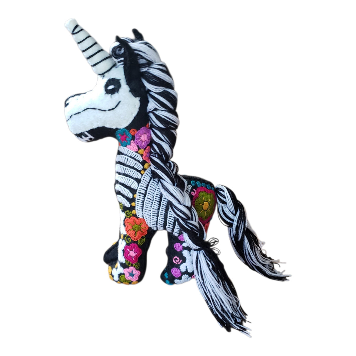 Dia de Muertos Felt Skeleton Sugar Skull Unicorn