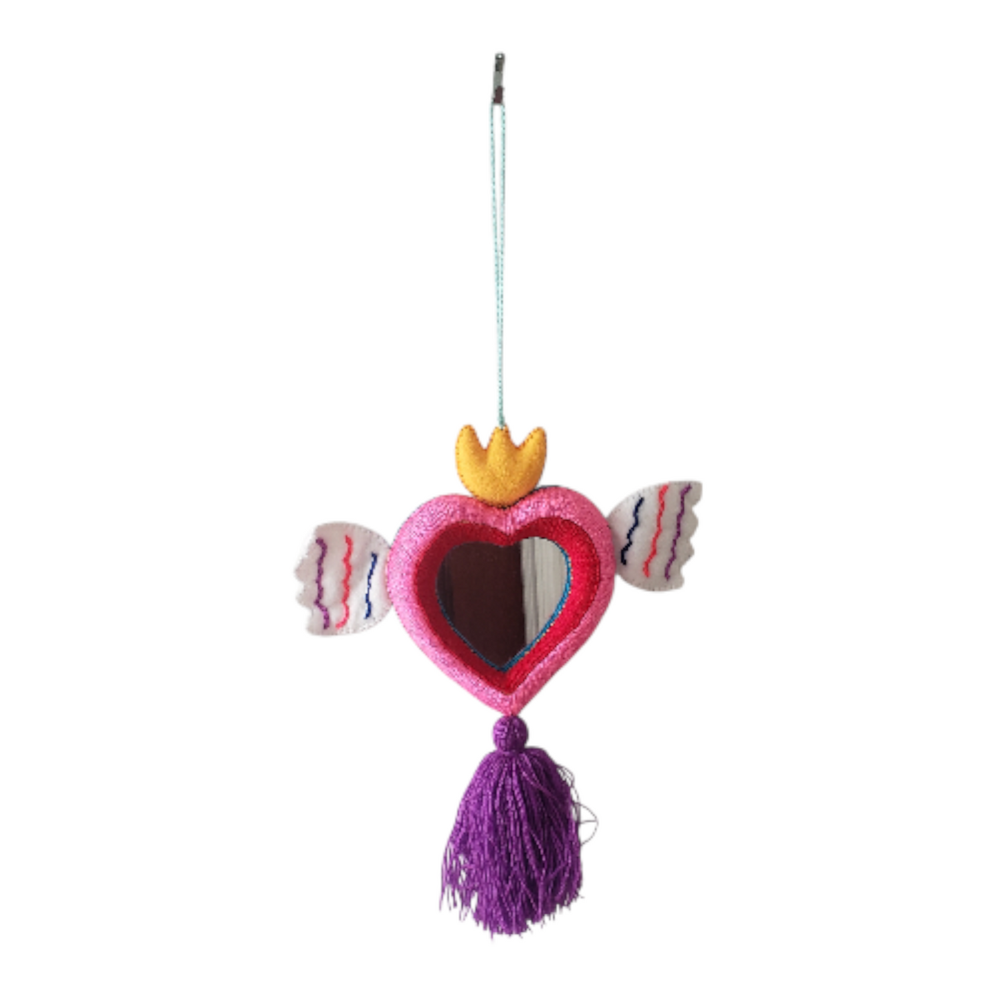 Milagros Heart Felt Mirror from Mexico