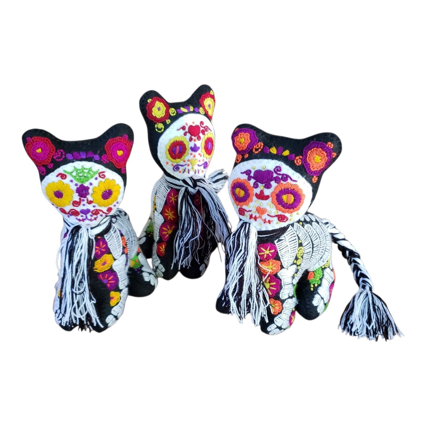 Dia de Muertos Felt Skeleton Sugar Skull Cat