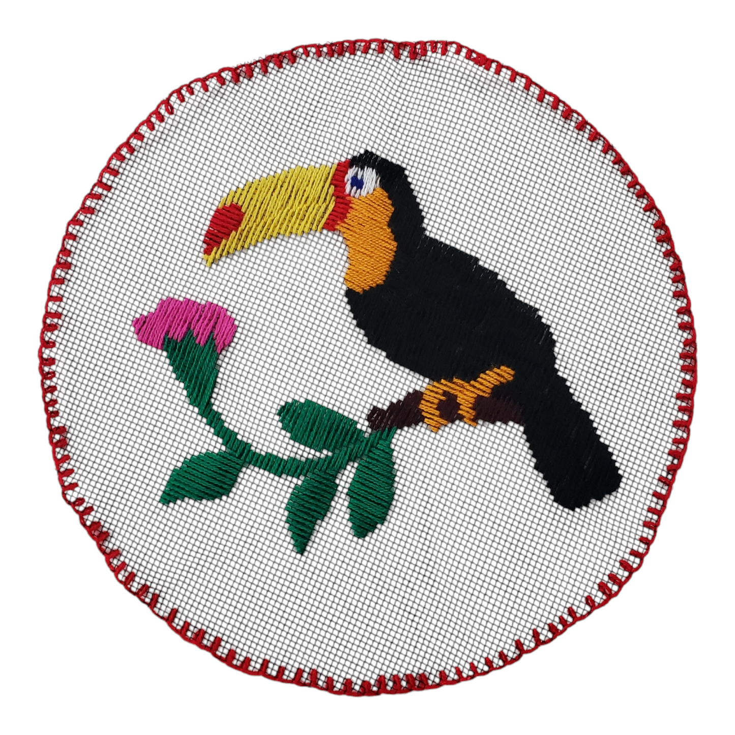 Round Embroidered Placemat from Oaxaca