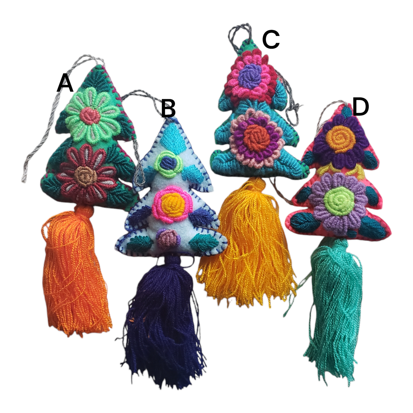 Christmas Tree Felt Ornament from Chiapas Mexico