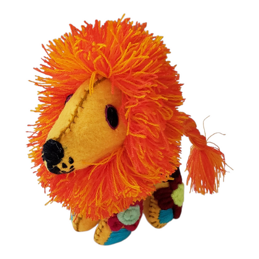 Small Lion Animalito Rococo Style from Chiapas Mexico