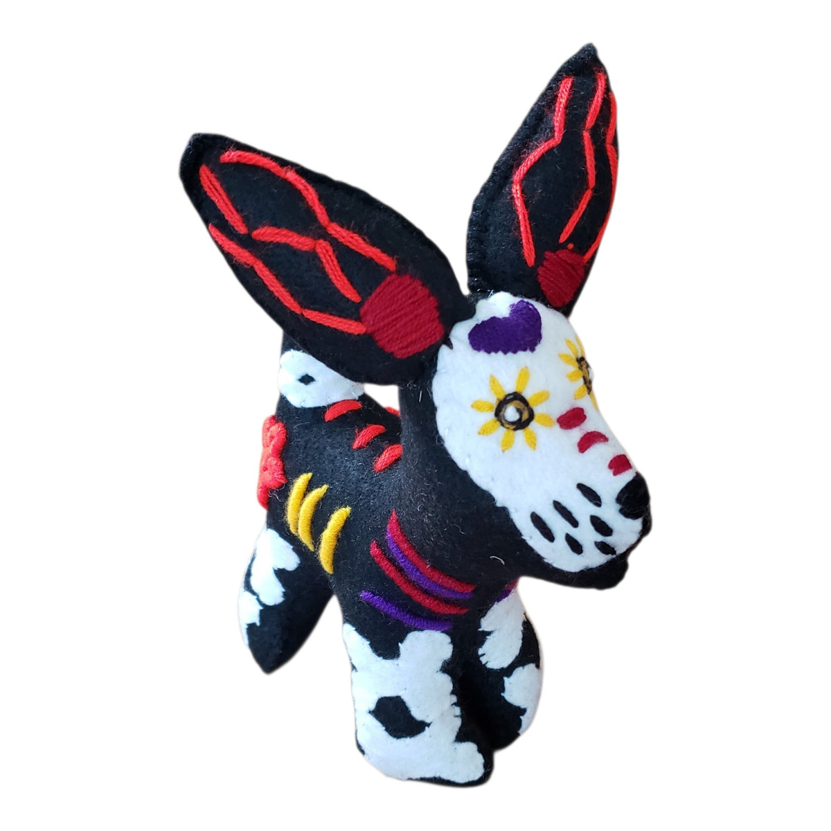 Dia de Muertos Felt Skeleton Sugar Skull Dog