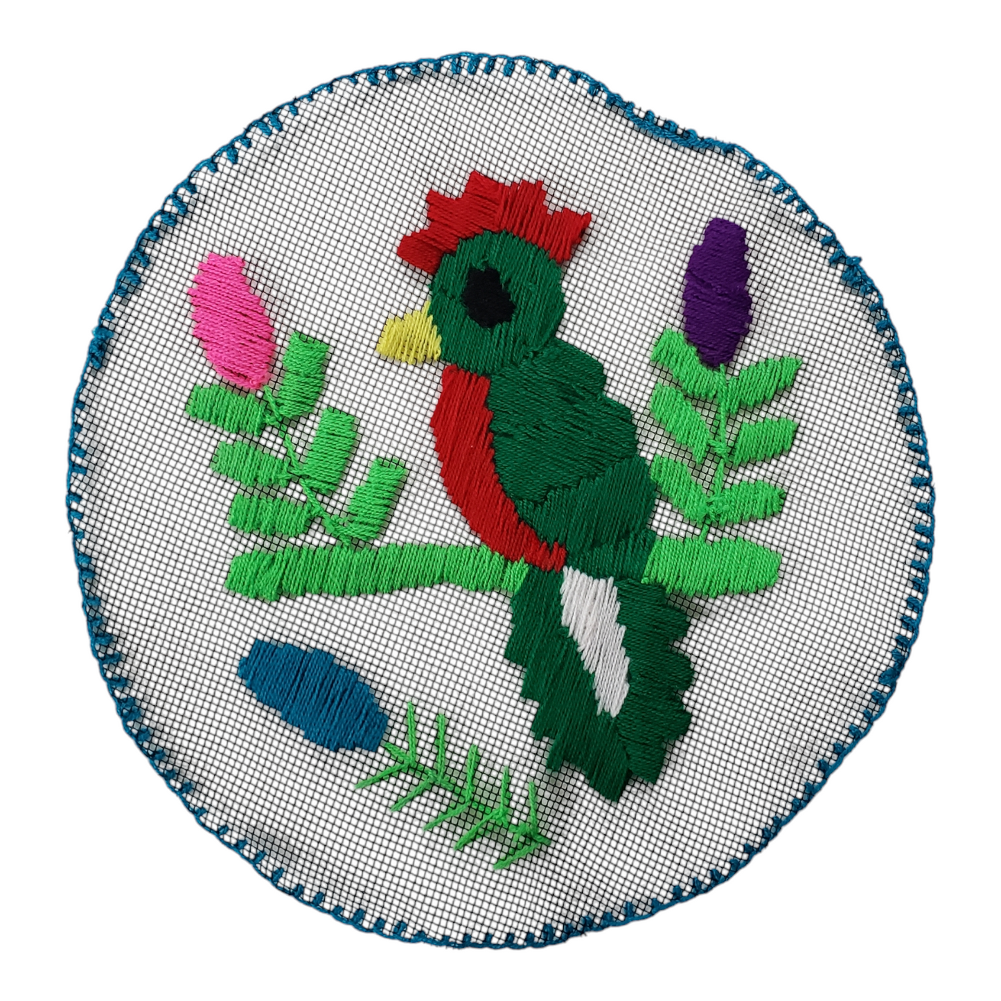 Round Embroidered Placemat from Oaxaca