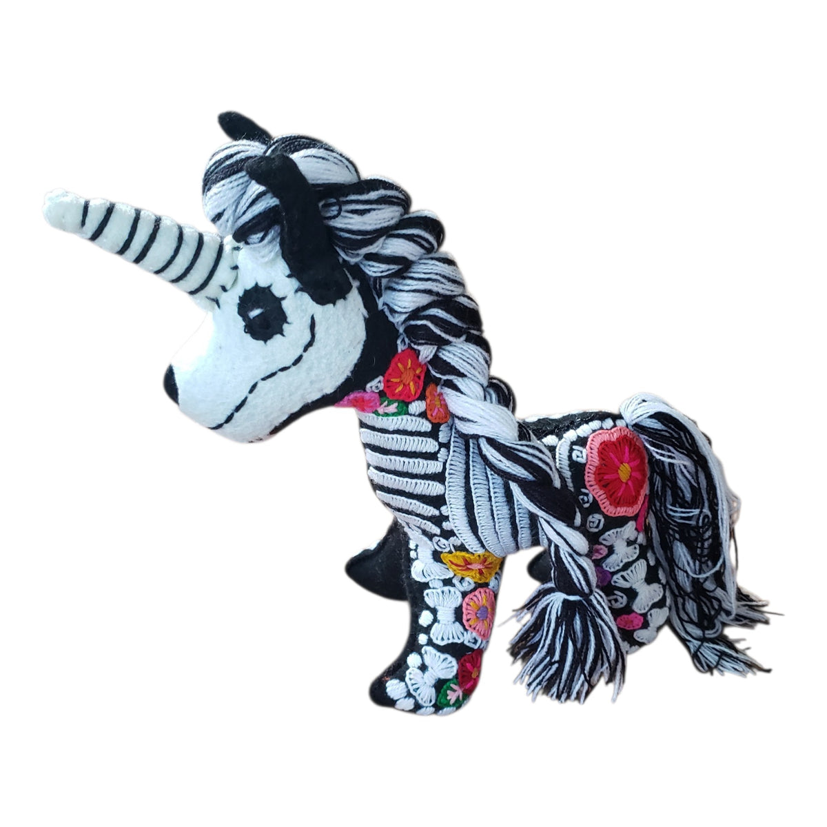 Dia de Muertos Felt Skeleton Sugar Skull Unicorn