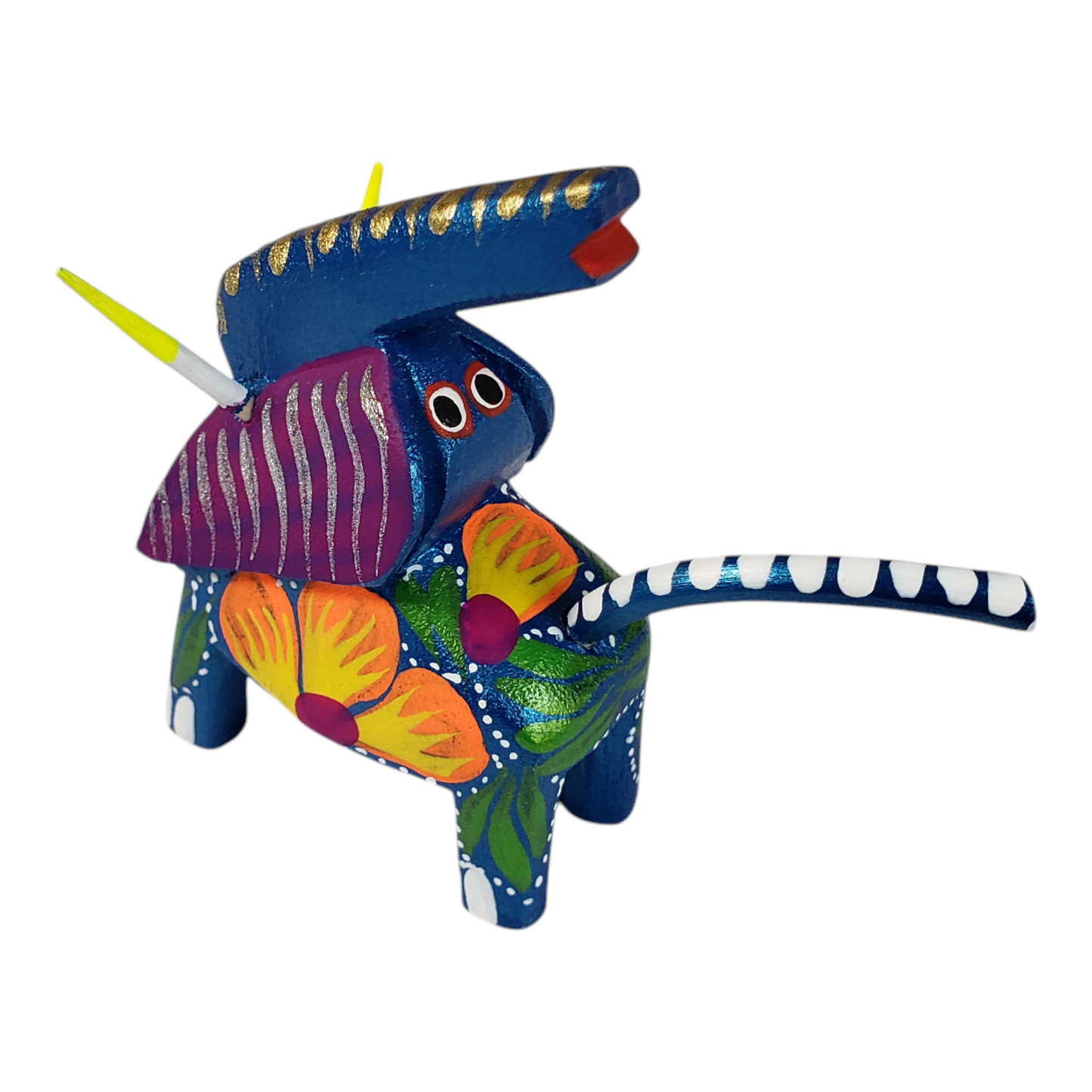 Mini Elephant Oaxacan Alebrije Wood Carving Mexican