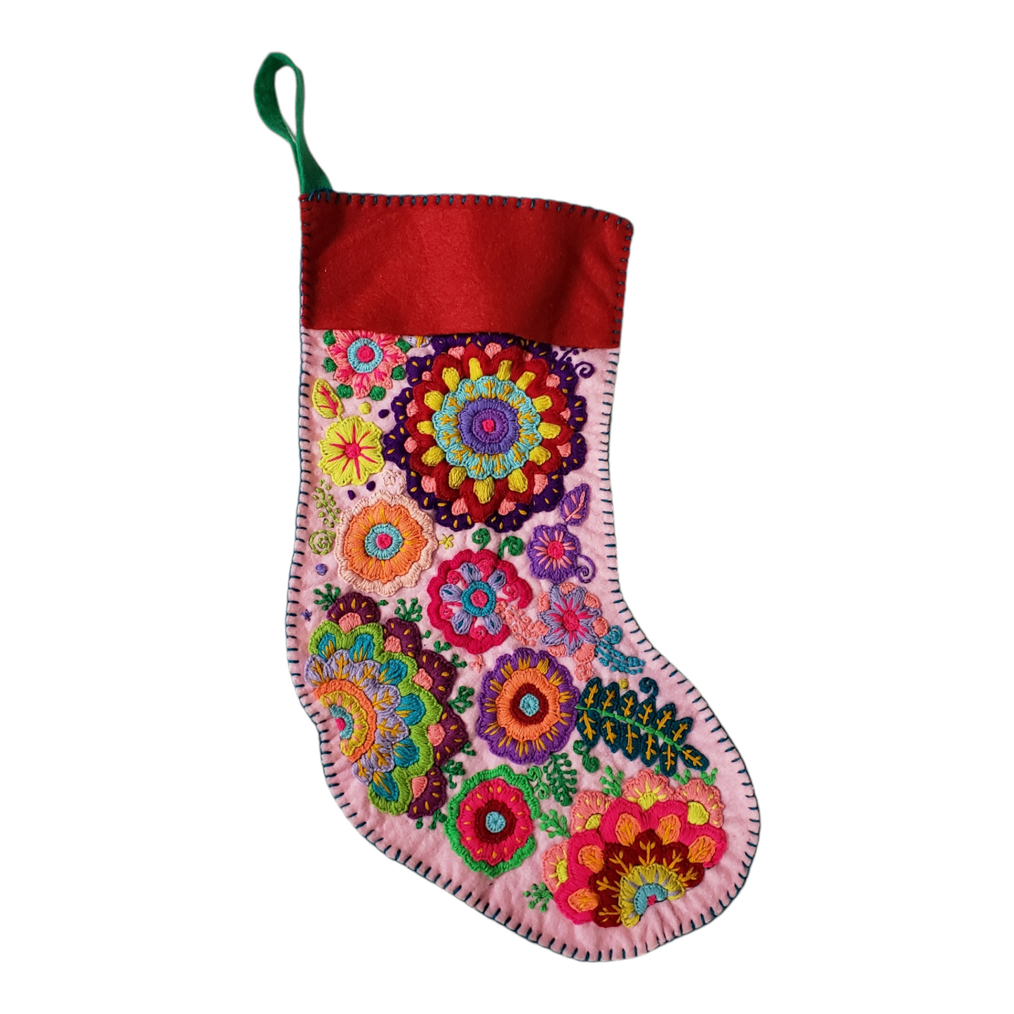 Handmade Embroidered Christmas Stocking