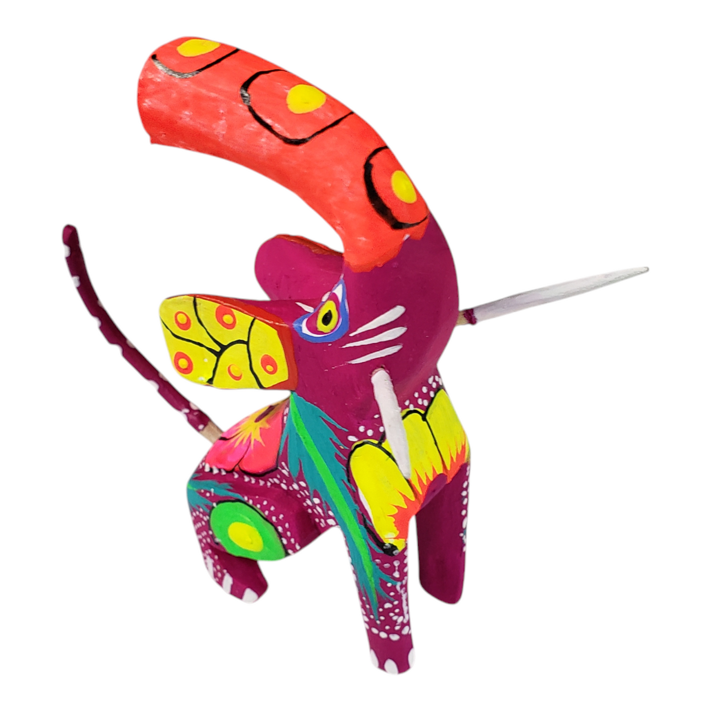 Mini Elephant Oaxacan Alebrije Wood Carving Mexican