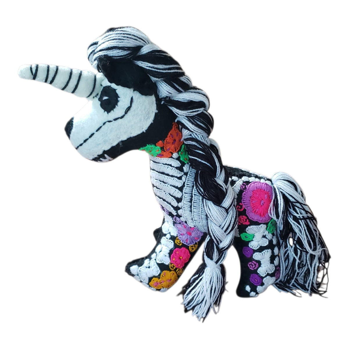Dia de Muertos Felt Skeleton Sugar Skull Unicorn