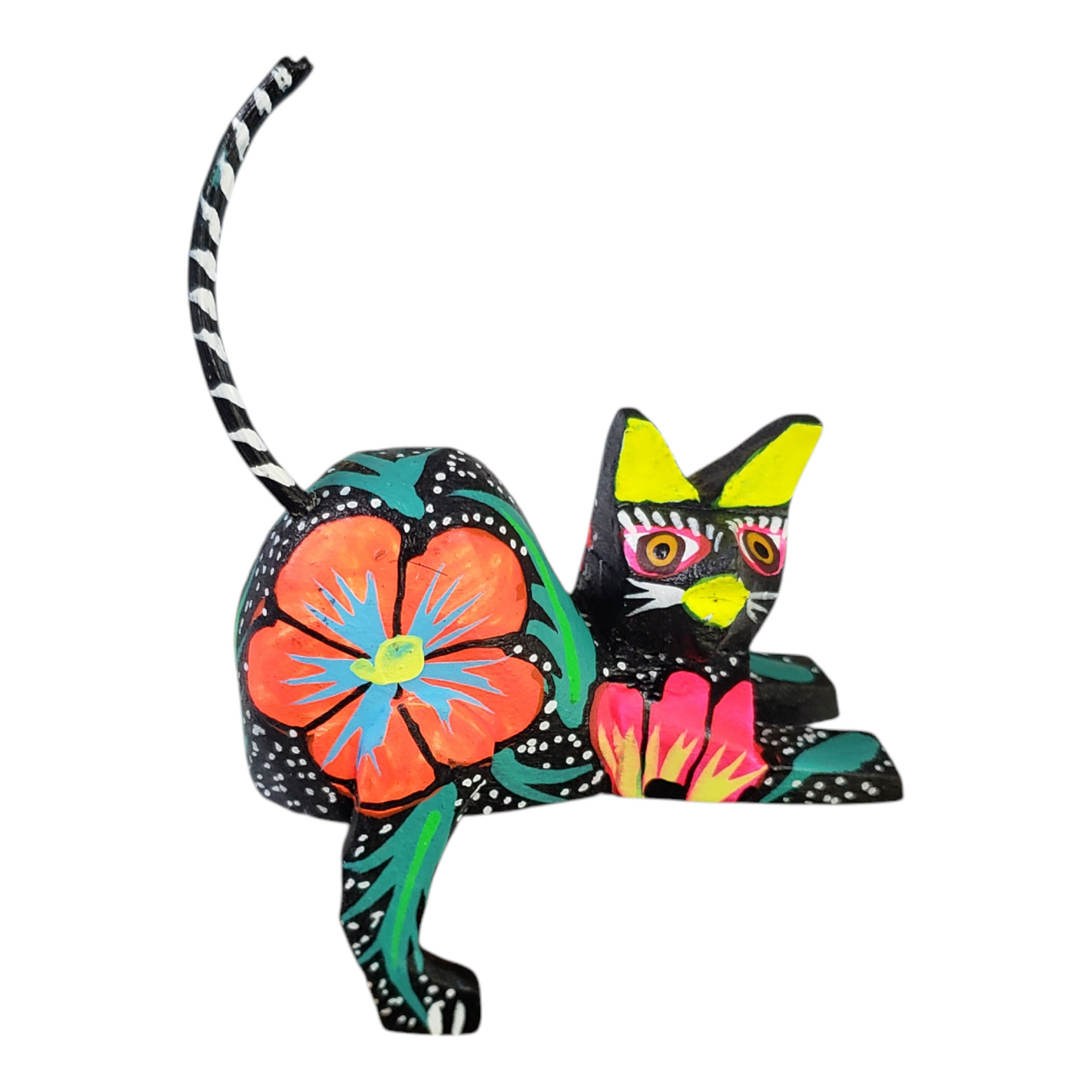 Cat Alebrije Shelf Sitter Mexican Wood-carving Oaxacan Folk Art