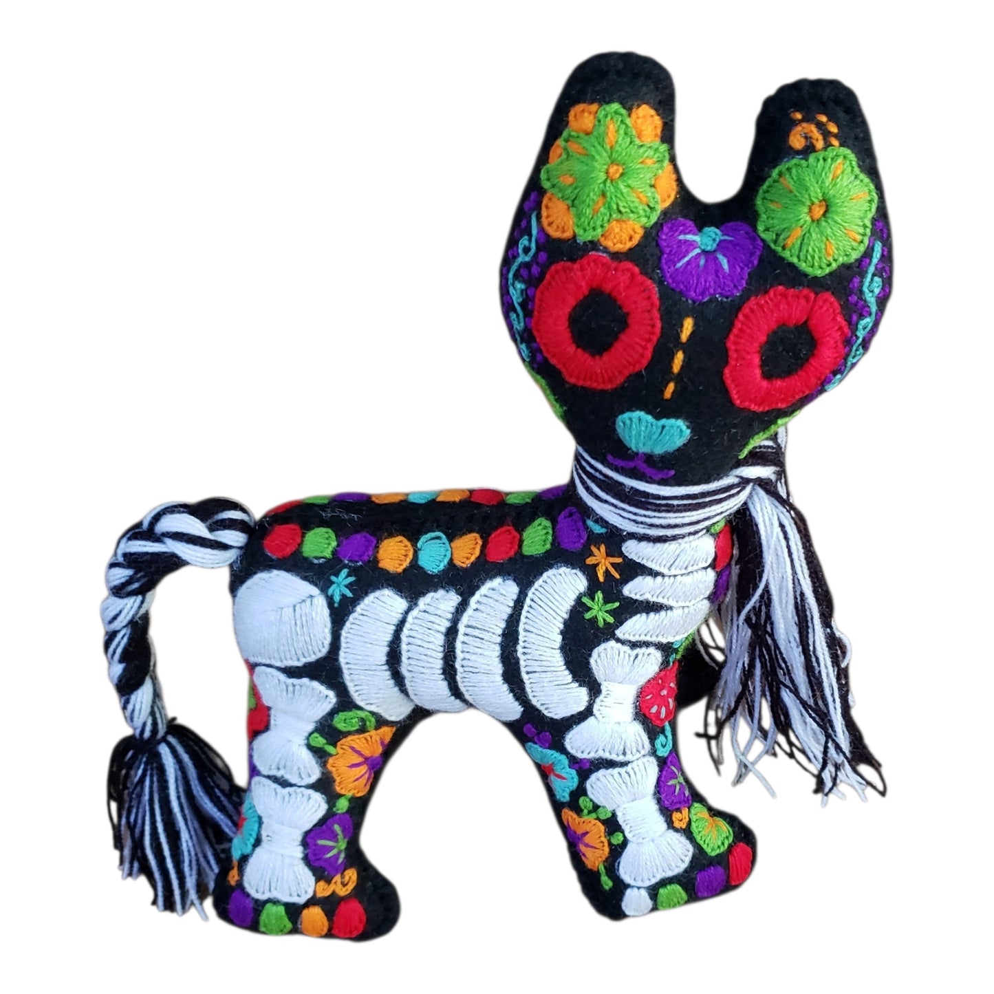 Dia de Muertos Felt Skeleton Sugar Skull Cat