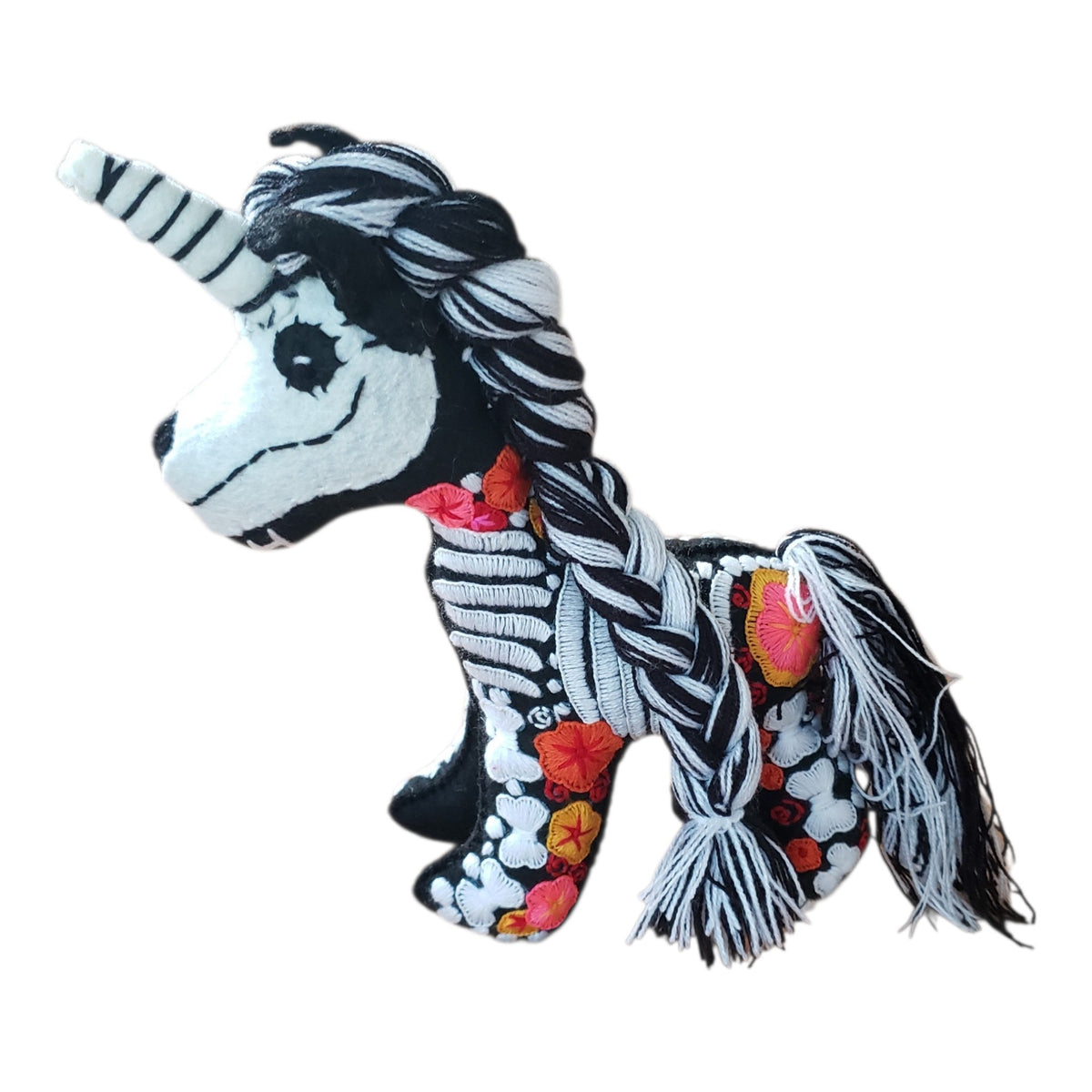 Dia de Muertos Felt Skeleton Sugar Skull Unicorn