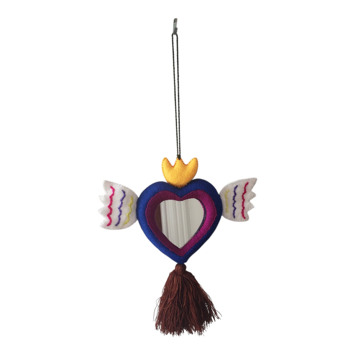 Milagros Heart Felt Mirror from Mexico