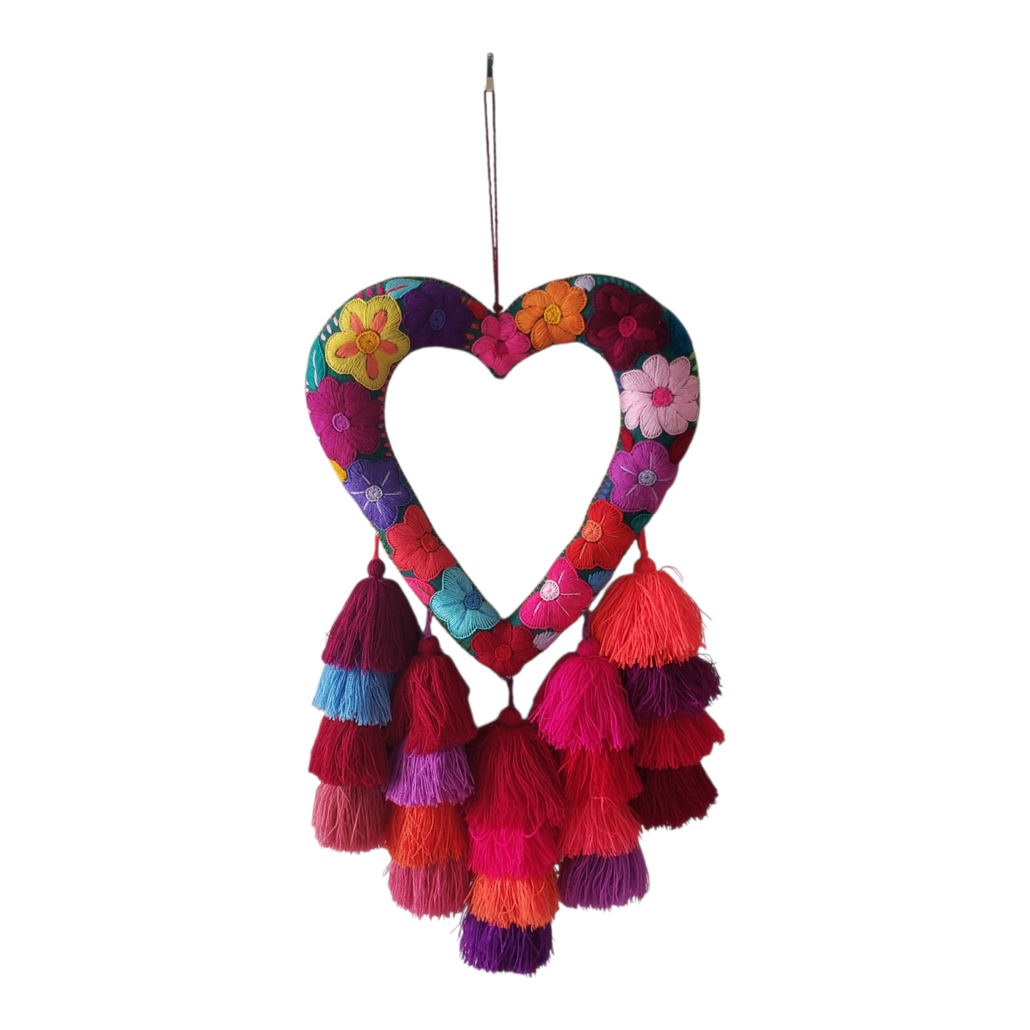 Heart Wall Decor with Tassel from Mexico