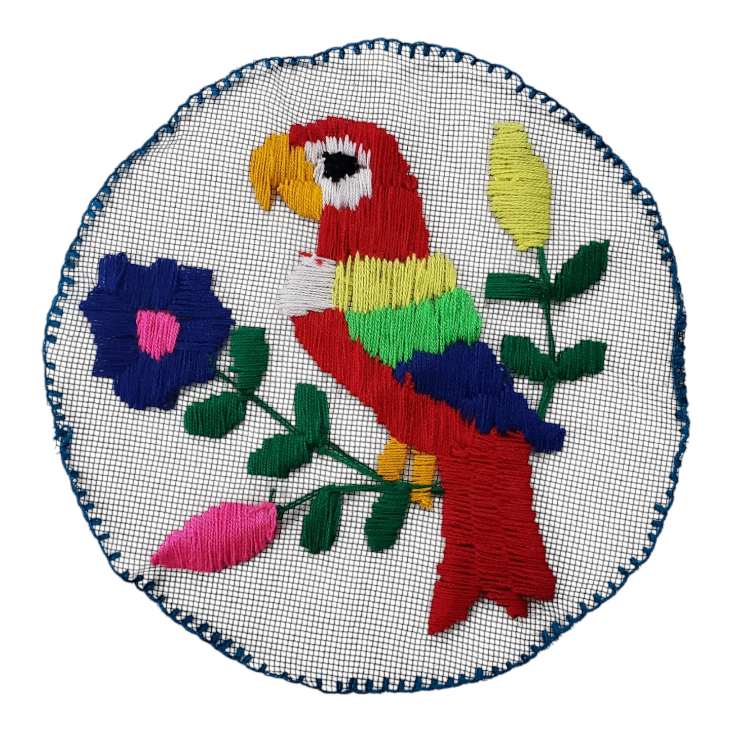 Round Embroidered Placemat from Oaxaca