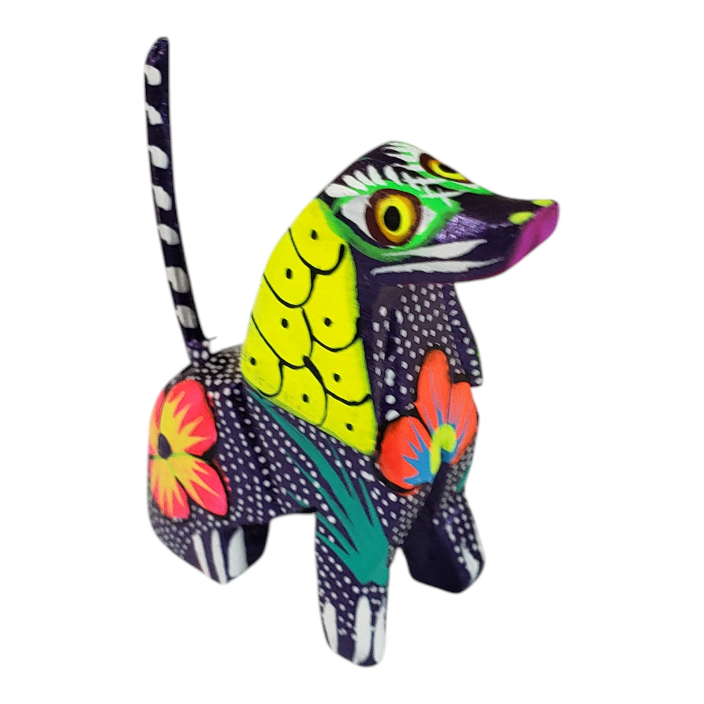 Mexican Alebrije  Mini Dog Wood Carving Oaxaca Art Hand Painted