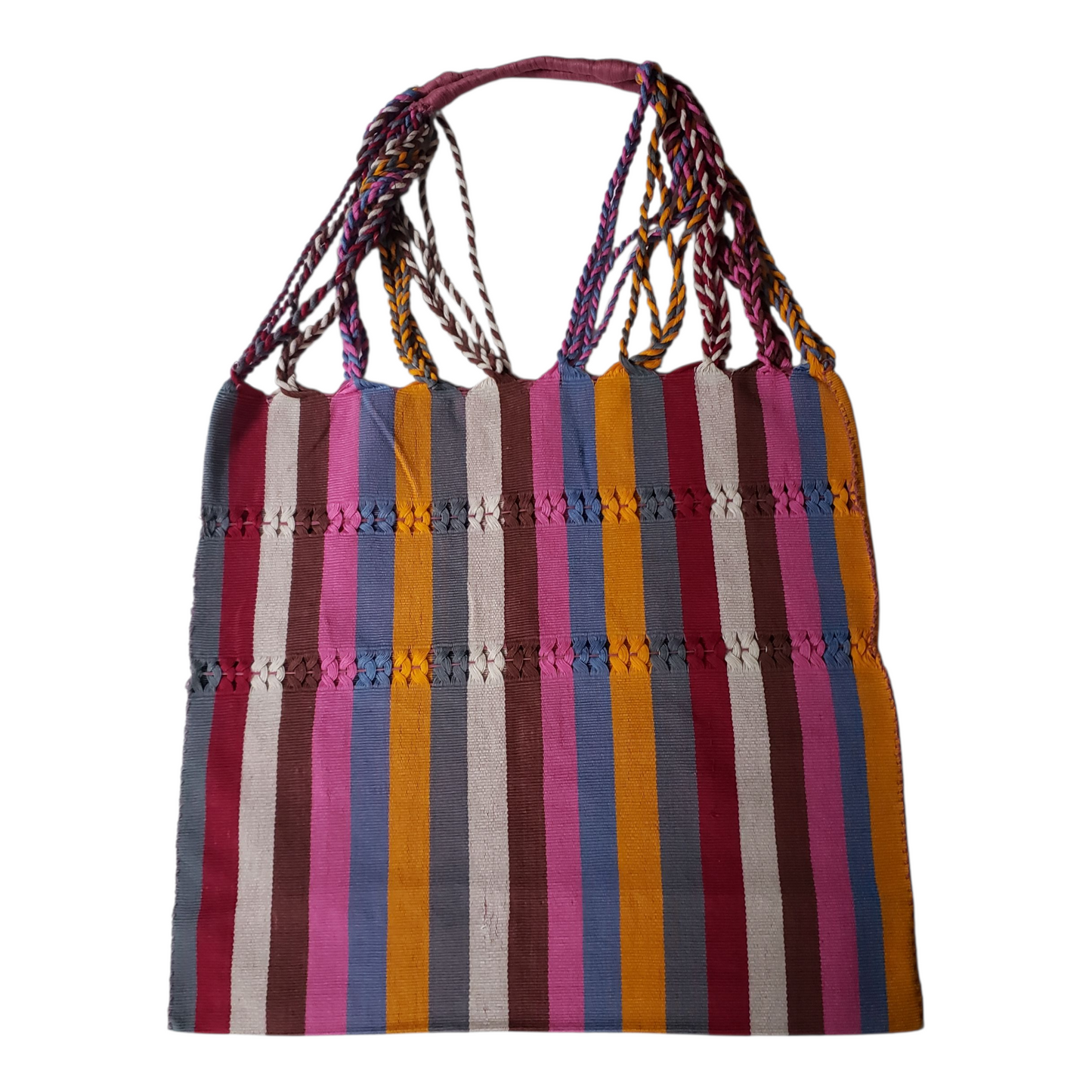 Mexican Striped Hammock Bag Woven Tote Chiapas Women's Handmade