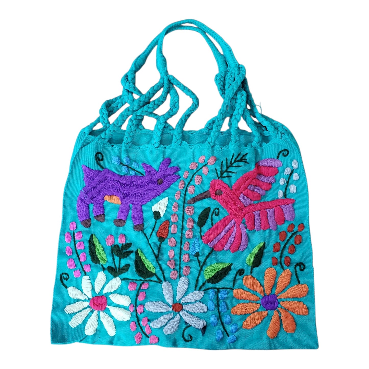 Embroidered Mexican Woven Tote Bag