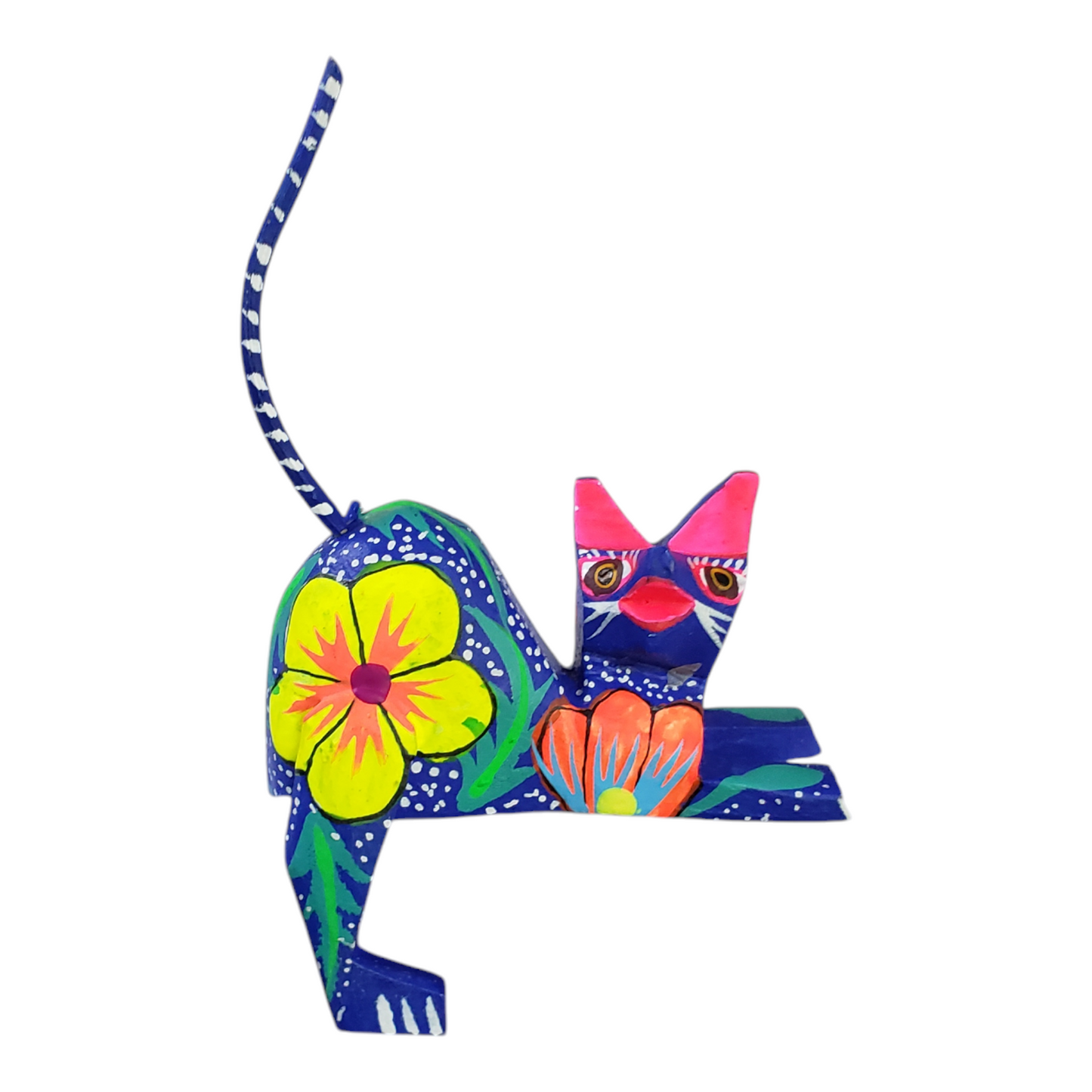 Cat Alebrije Shelf Sitter Mexican Wood-carving Oaxacan Folk Art