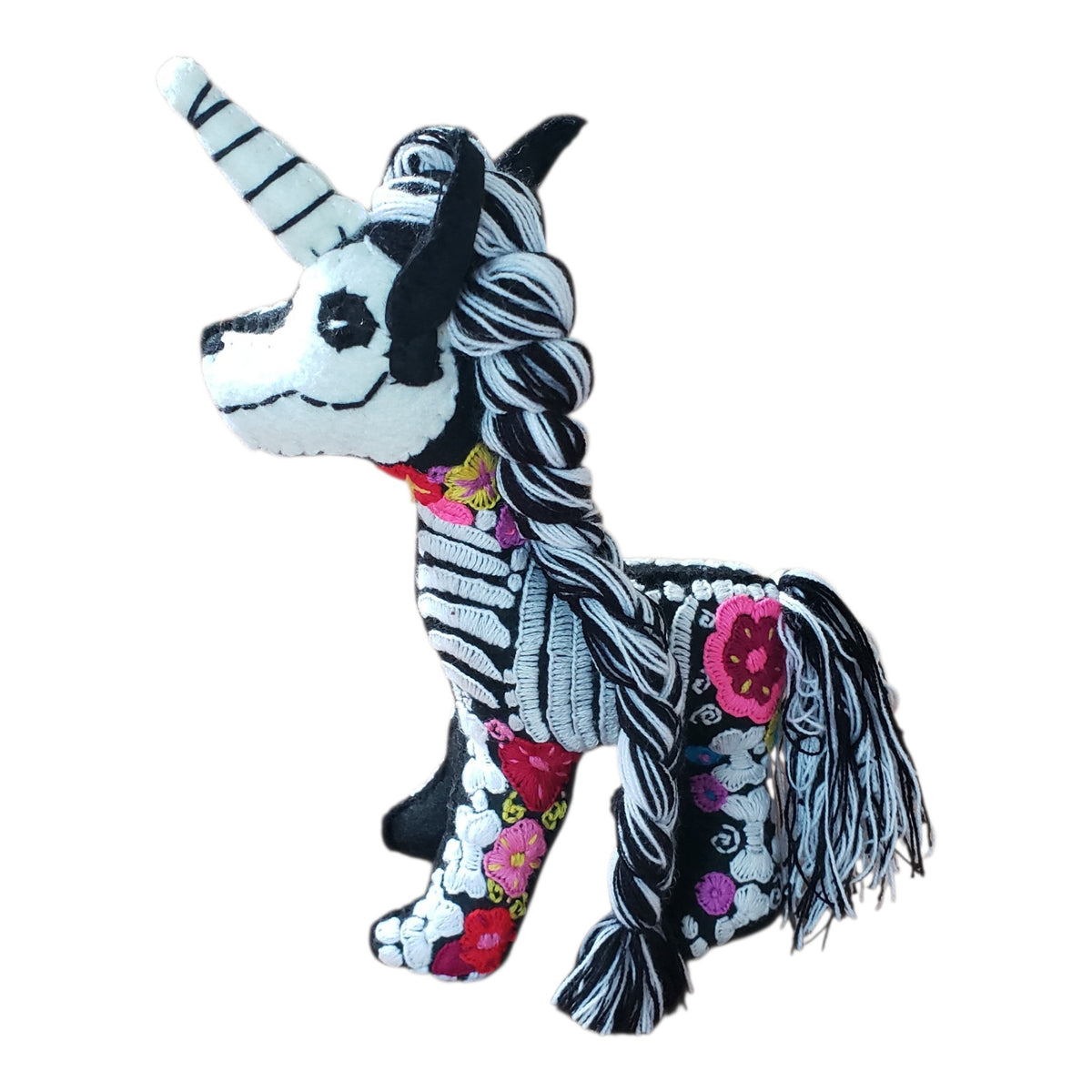 Dia de Muertos Felt Skeleton Sugar Skull Unicorn