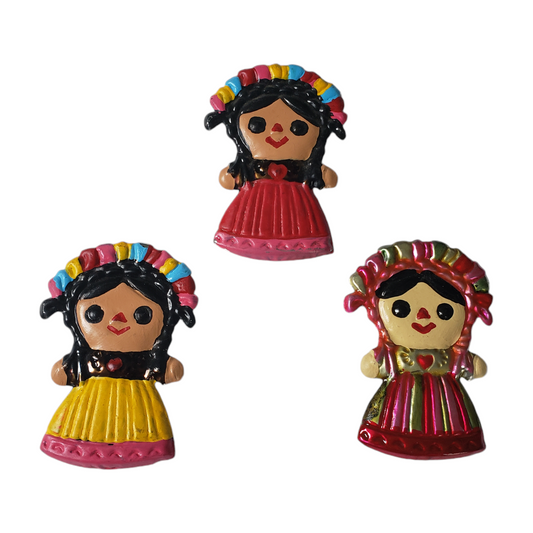 Muneca Metal Magnet Mexican Doll