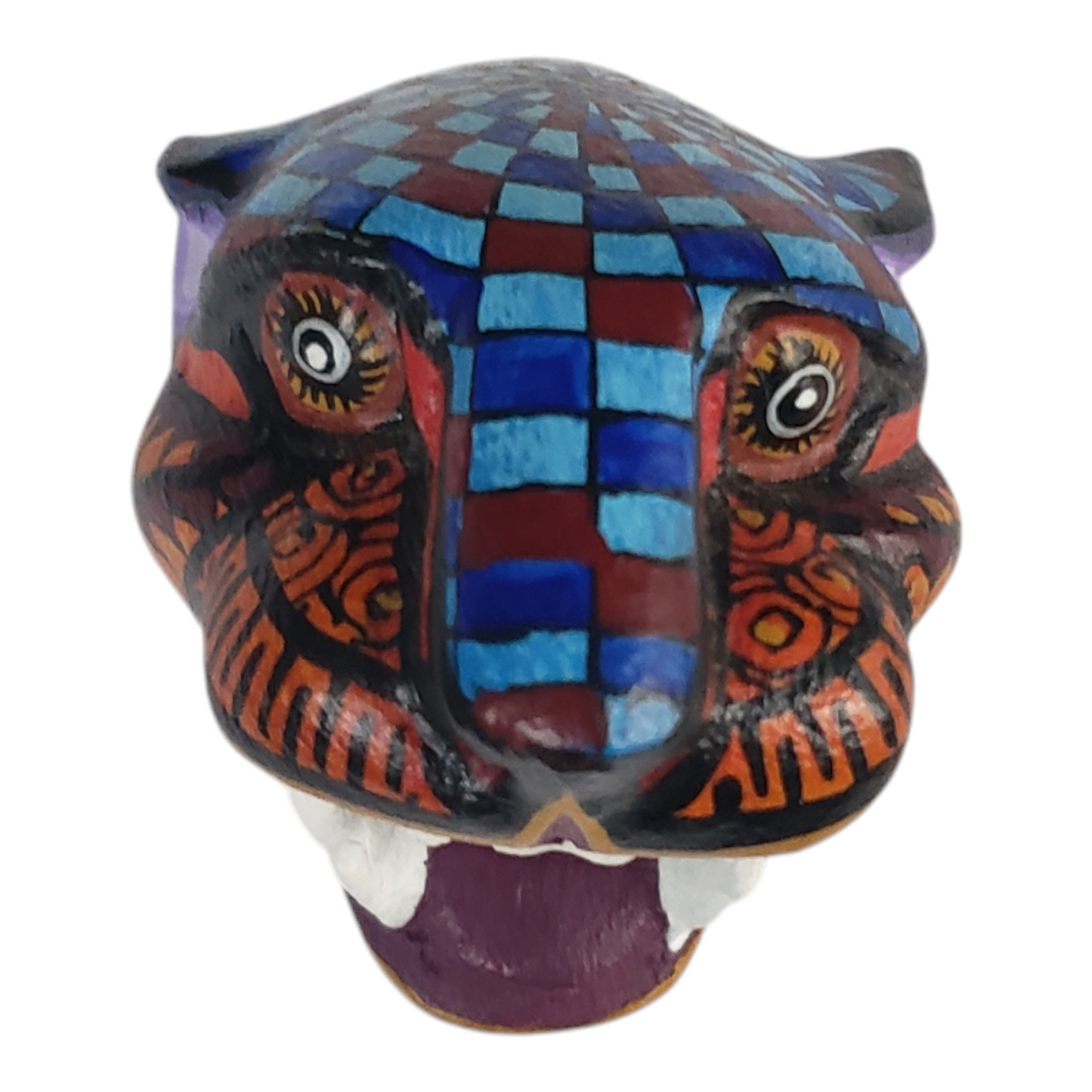 Mini Jaguar Head Alebrije from Oaxaca, Mexico