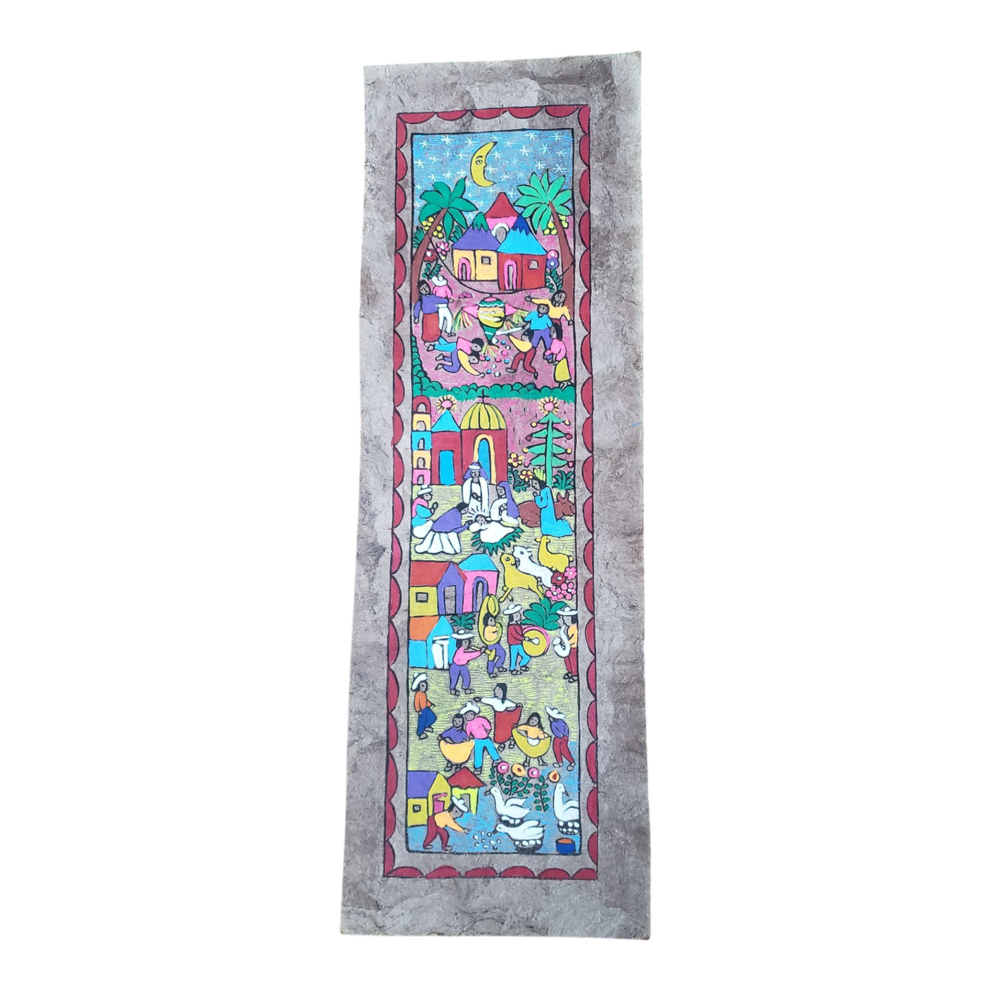 Papel Amate Wall Hanging Oaxaca - Long