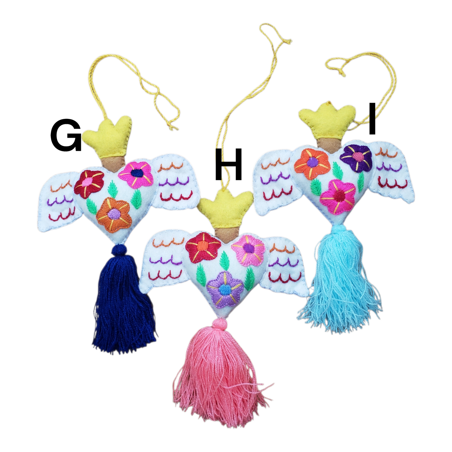 Milagros Felt Heart with Tassel