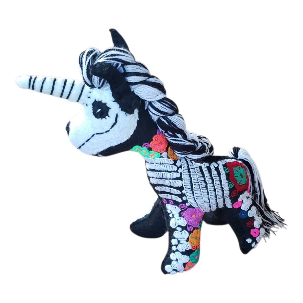 Dia de Muertos Felt Skeleton Sugar Skull Unicorn