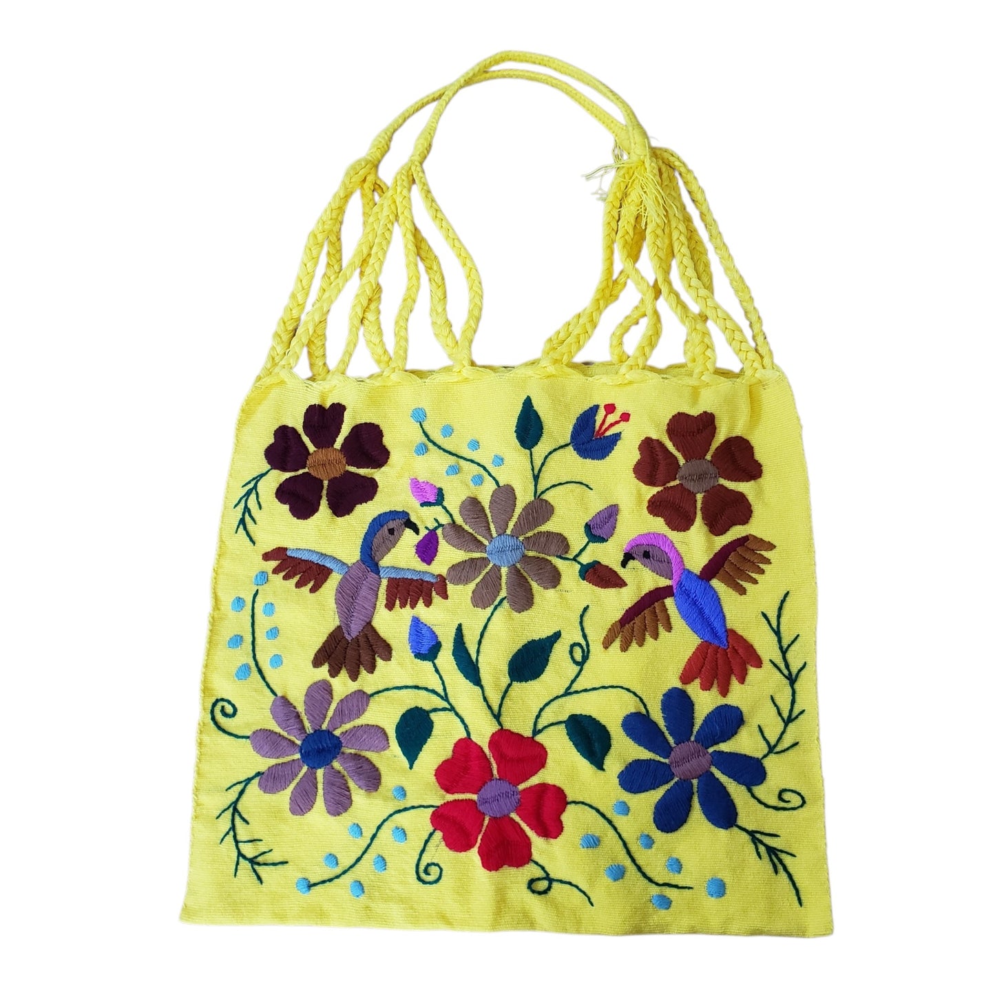 Embroidered Mexican Woven Tote Bag