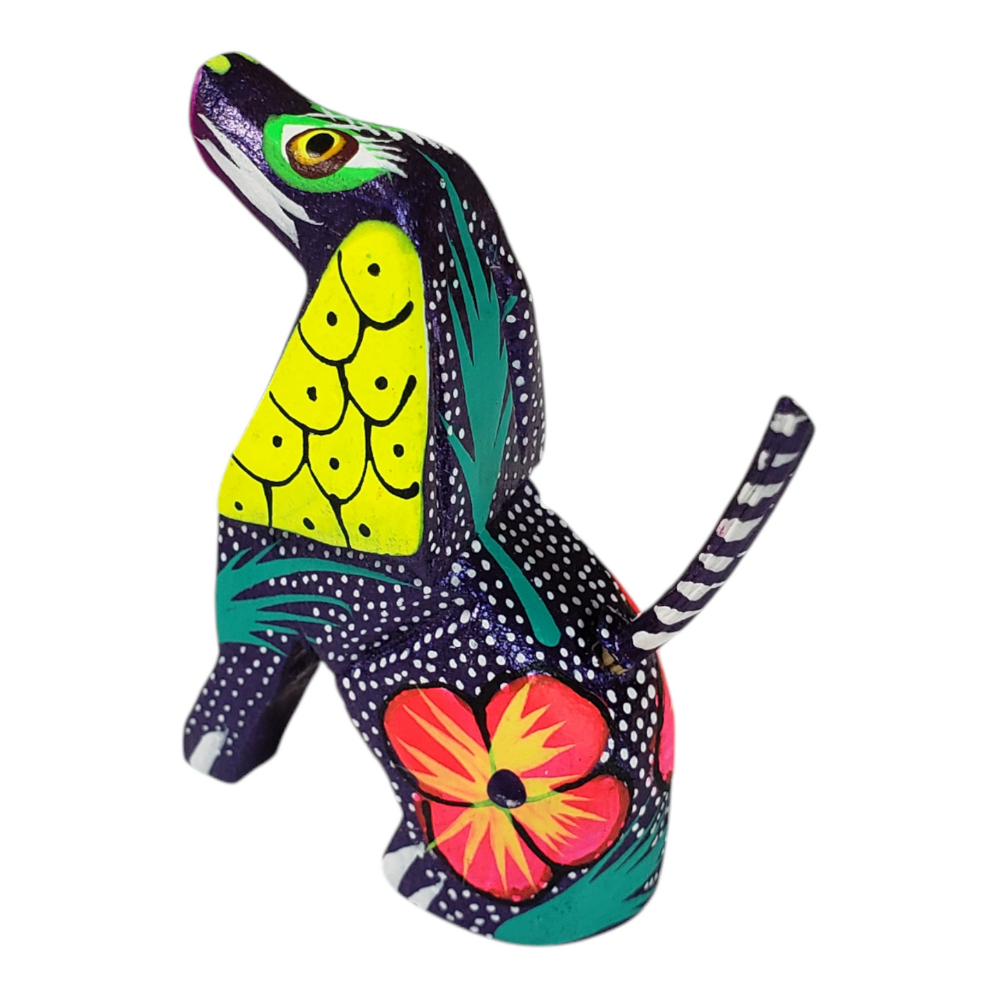 Mexican Alebrije  Mini Dog Wood Carving Oaxaca Art Hand Painted